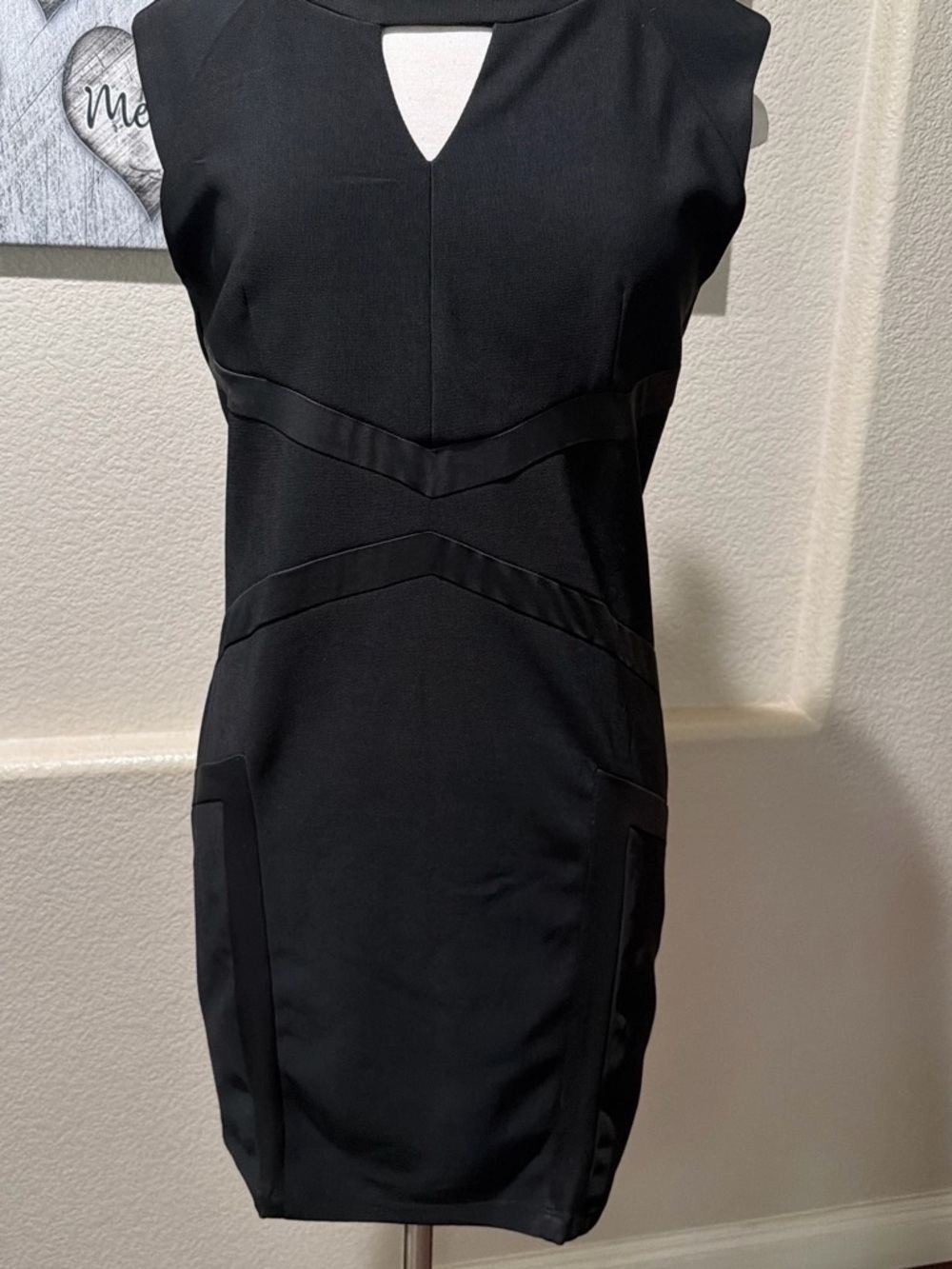 Guess Black Sleeveless Mini Dress with V-Notch